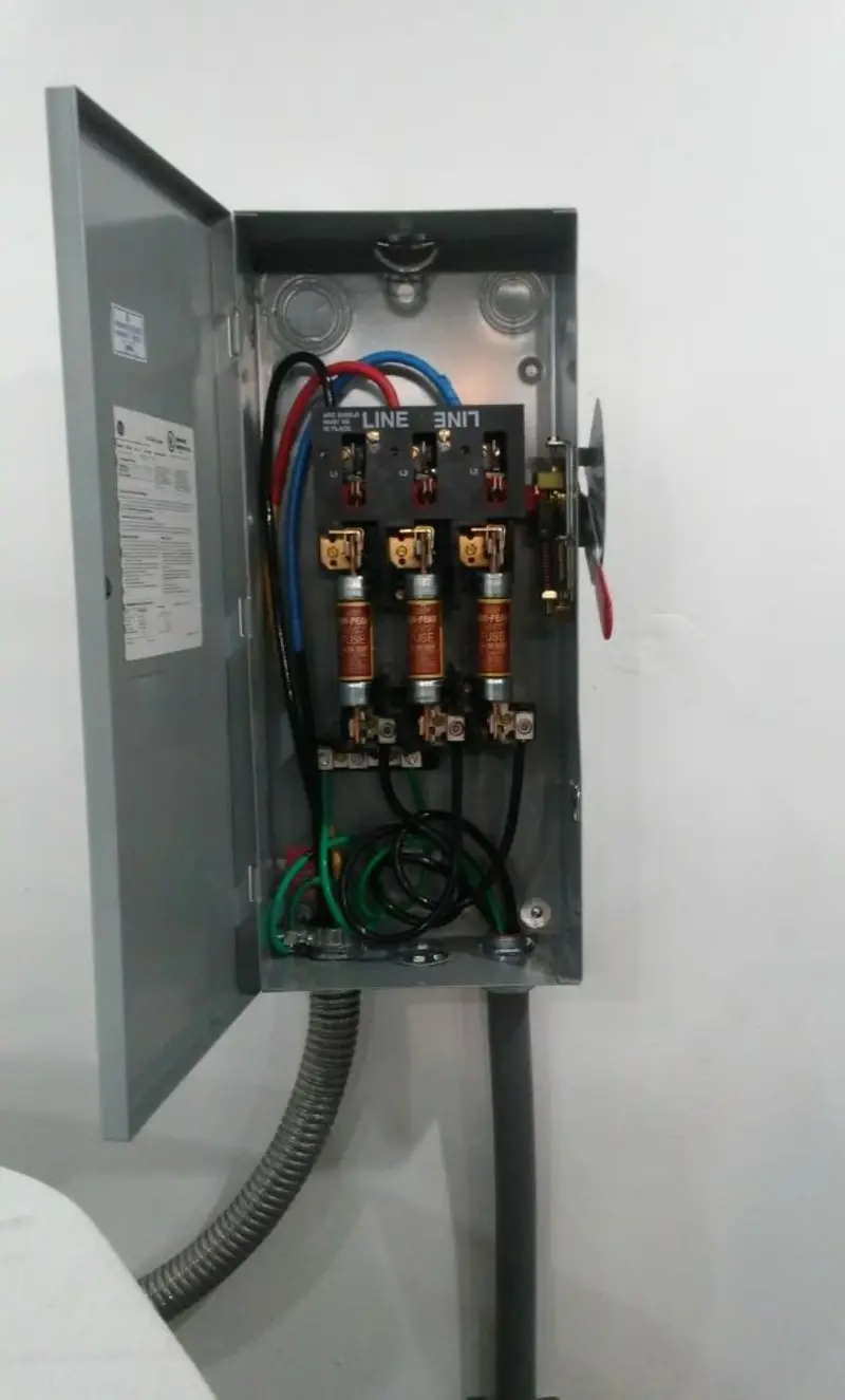 Three-phase disconnect switch installed for Electrical Wiring & Rewiring in Bigfork